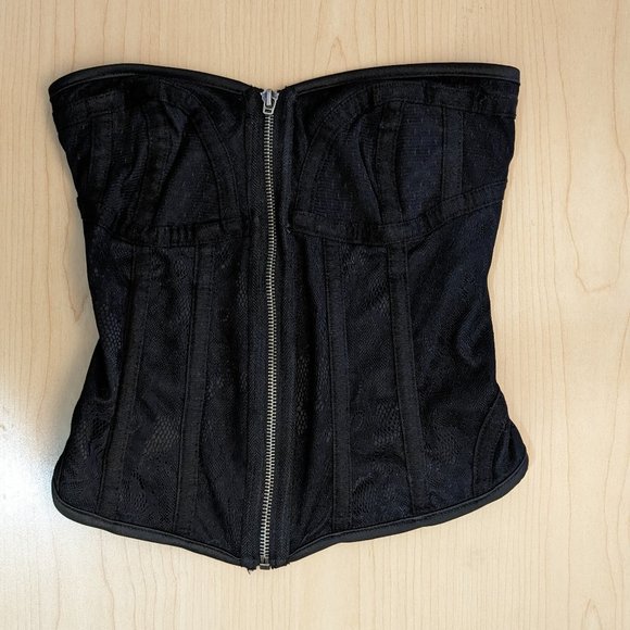 Black zip up corset top - Picture 1 of 2